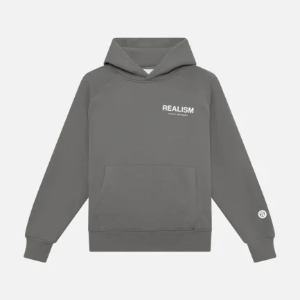 REALISM LOGO BACK HOODIE COOL GREY