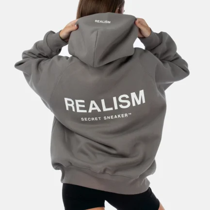 REALISM LOGO BACK HOODIE COOL GREY