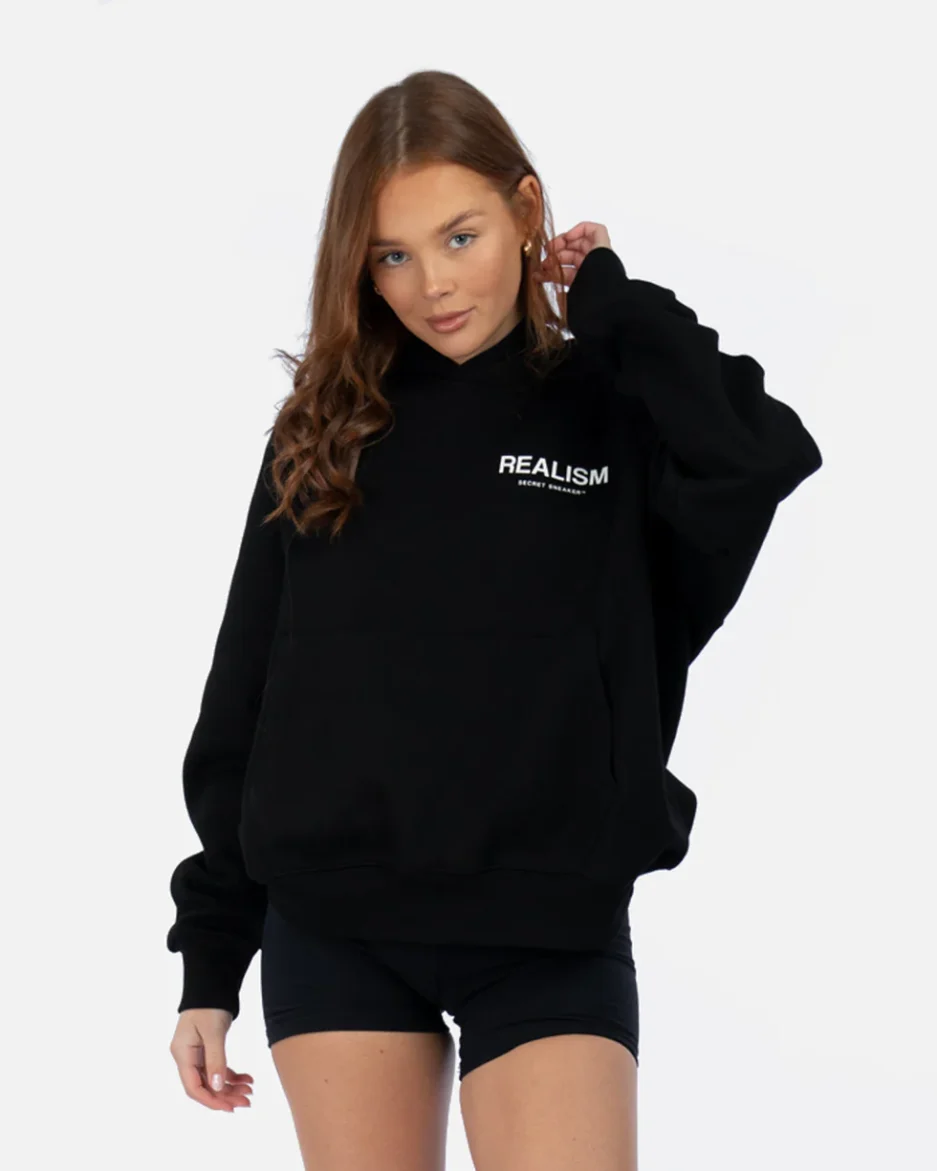 SSS REALISM BACK LOGO BLACK HOODIE