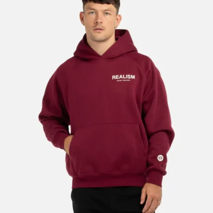 SSS REALISM BACK LOGO CARMINE RED HOODIE