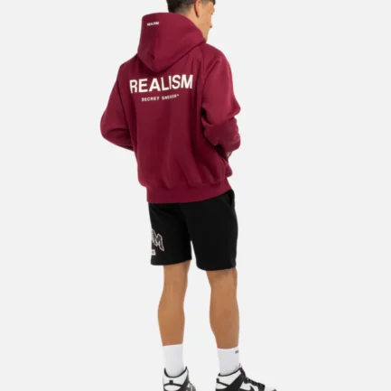 SSS REALISM BACK LOGO CARMINE RED HOODIE