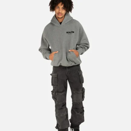 SSS REALISM BACK LOGO DARK HEATHER HOODIE
