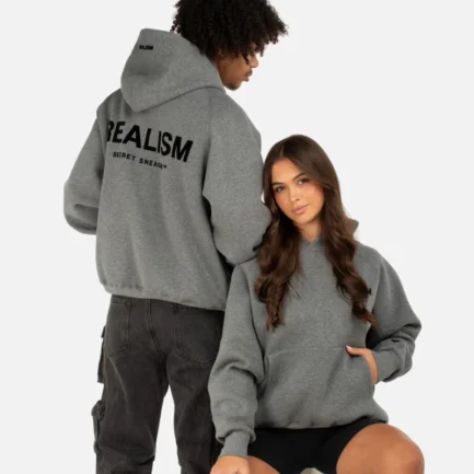 SSS REALISM BACK LOGO DARK HEATHER HOODIE