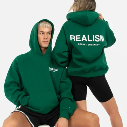 SSS REALISM BACK LOGO GREEN HOODIE PINE