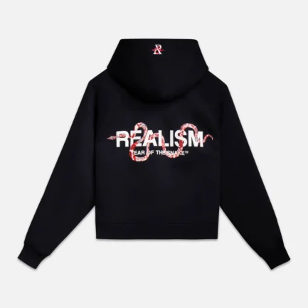 SSS REALISM SNAKE LOGO BLACK HOODIE