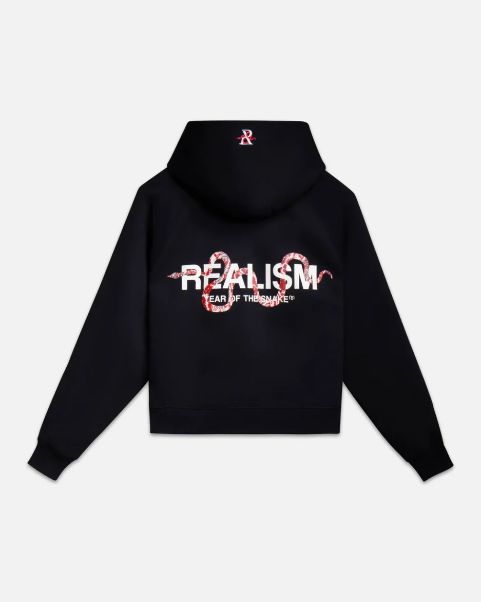 SSS REALISM SNAKE LOGO BLACK HOODIE