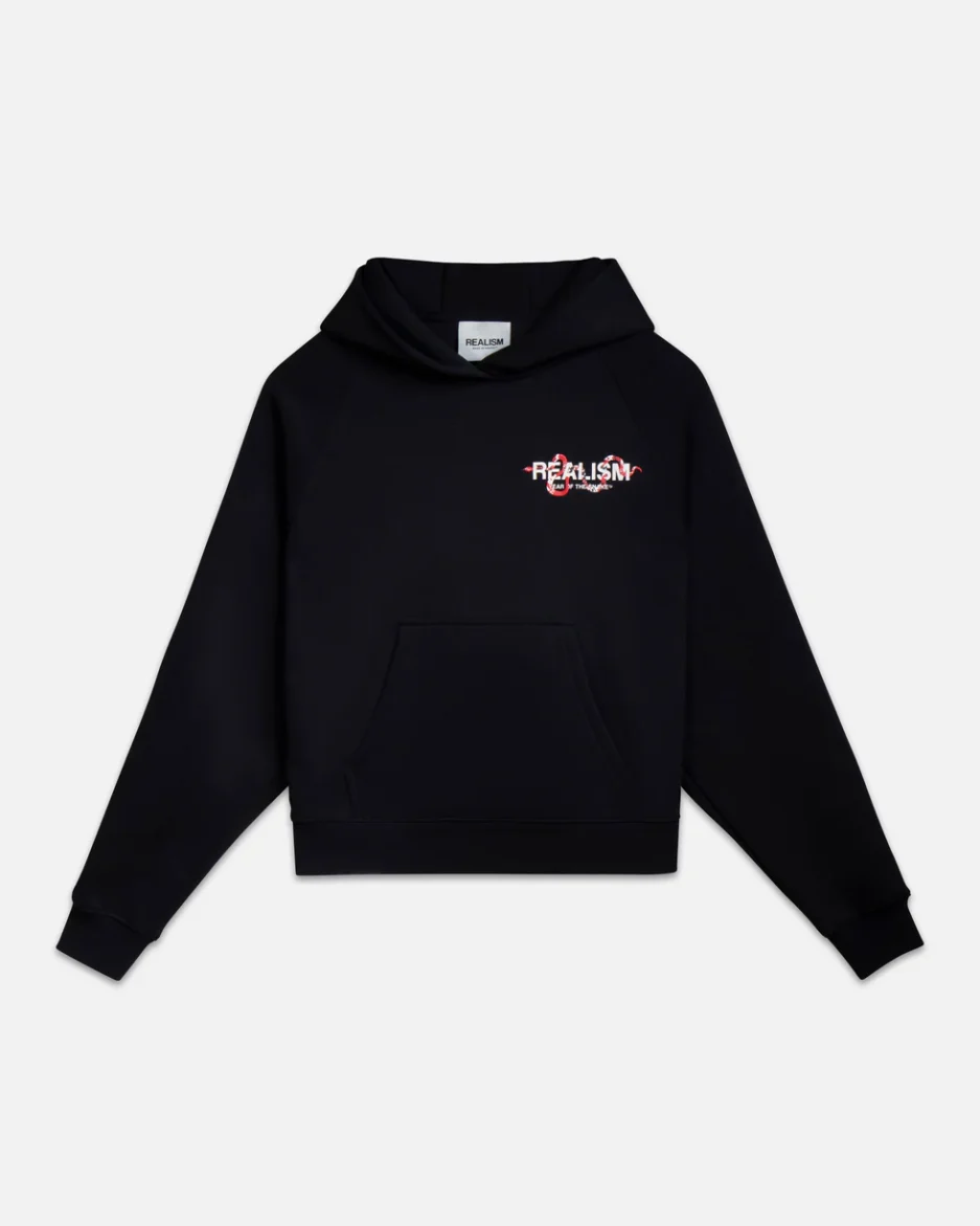 SSS REALISM SNAKE LOGO BLACK HOODIE